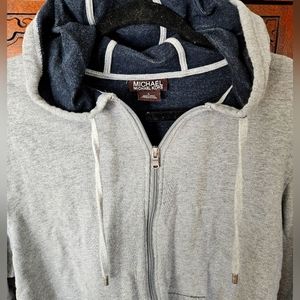 Mens Michael Kors grey hoodie size large. (Fits like a medium)